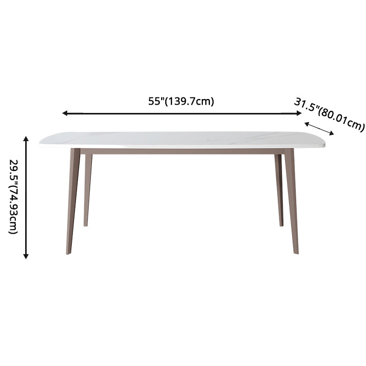 Modern Style Sintered Stone Dining Set with 4 Legs Fixed Table Dinette Set for Dining Room