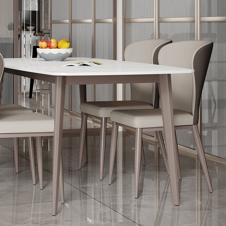 Modern Style Sintered Stone Dining Set with 4 Legs Fixed Table Dinette Set for Dining Room