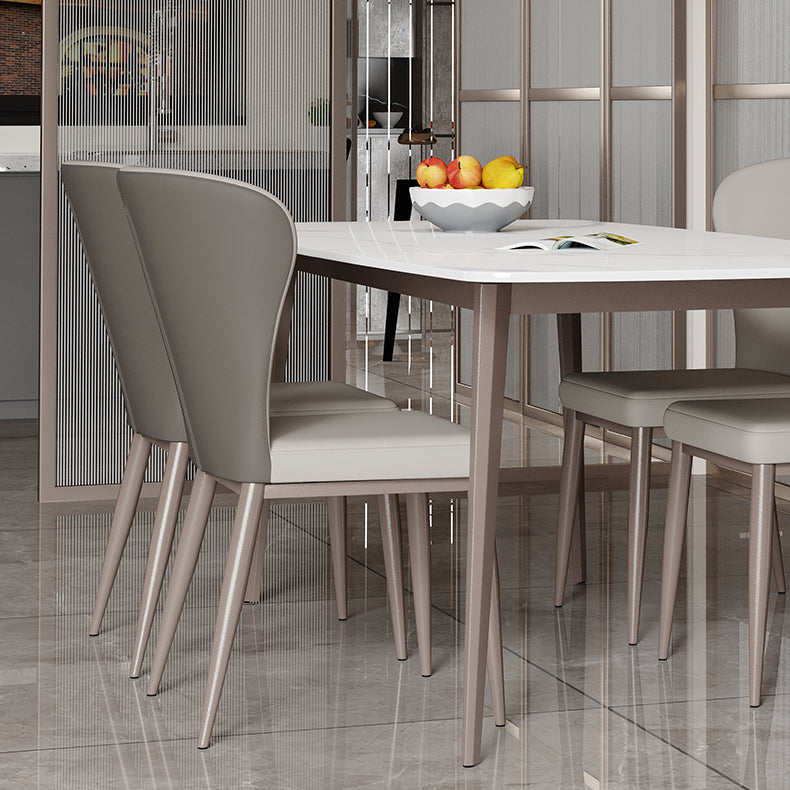 Modern Style Sintered Stone Dining Set with 4 Legs Fixed Table Dinette Set for Dining Room