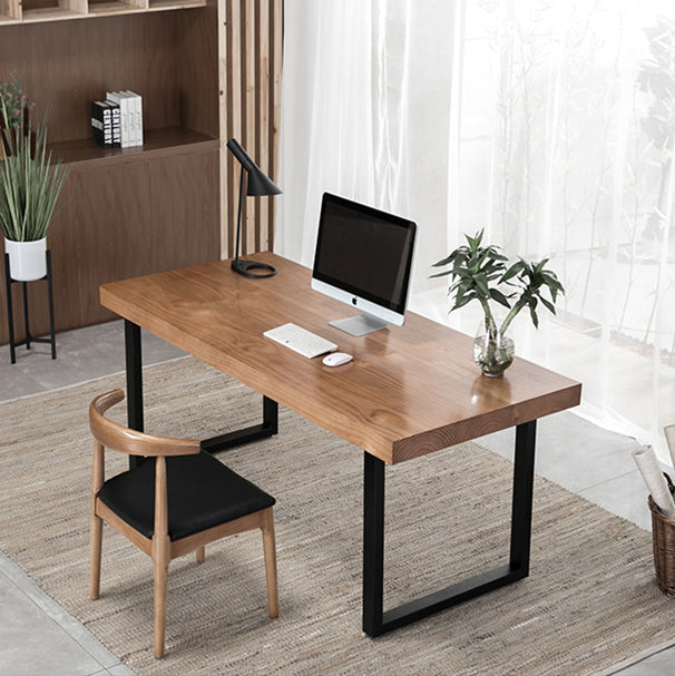 Industrial Wooden Dining Room Set with Rectangle Table and Metal Base Dining Table Furniture