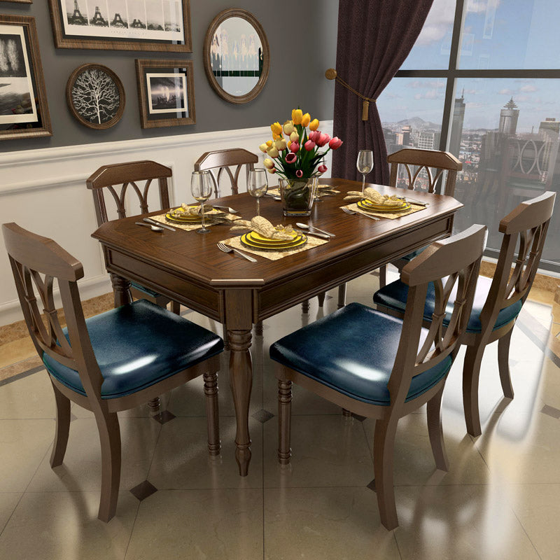 Wooden Dining Room Set Traditional Standard Height with Rectangle Top Dining Furniture