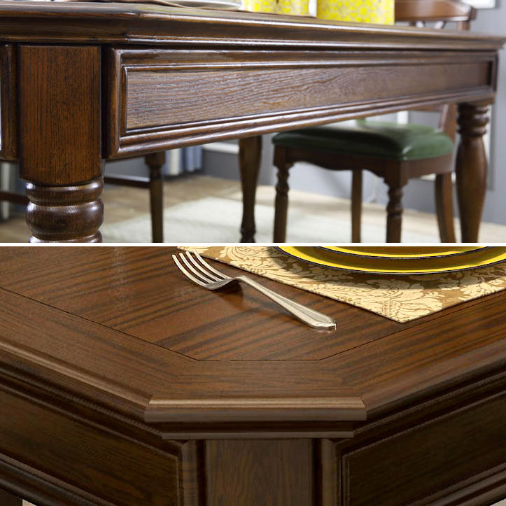 Wooden Dining Room Set Traditional Standard Height with Rectangle Top Dining Furniture