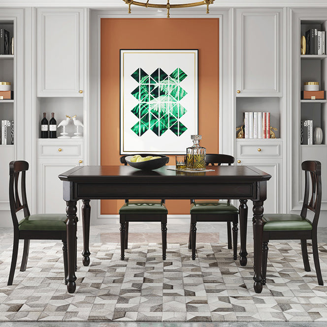 Traditional Wooden Dining Set with Rectangle Top and 4 Legs Base Dining Room Set