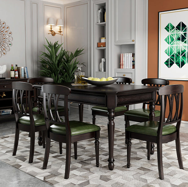Traditional Wooden Dining Set with Rectangle Top and 4 Legs Base Dining Room Set