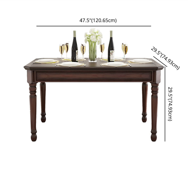 Traditional Wooden Dining Set with Rectangle Top and 4 Legs Base Dining Room Set