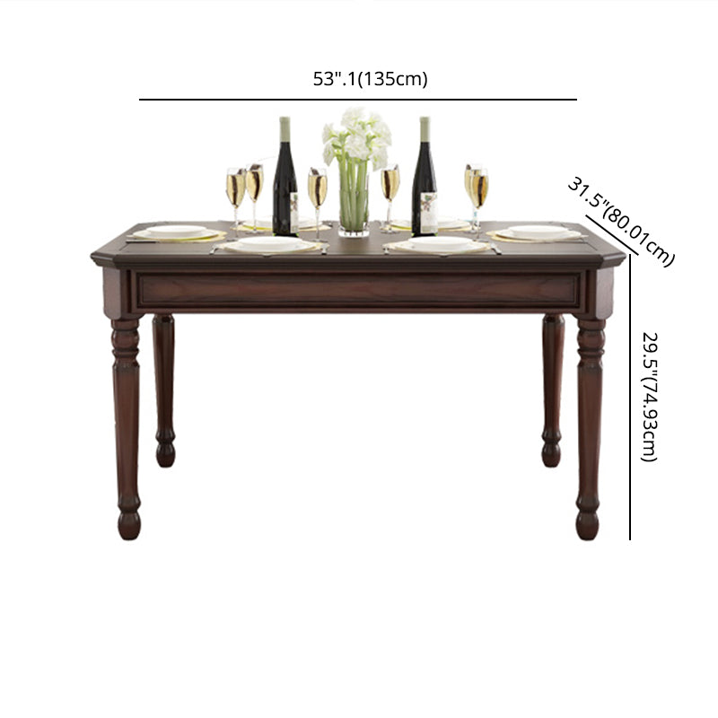 Traditional Wooden Dining Set with Rectangle Top and 4 Legs Base Dining Room Set