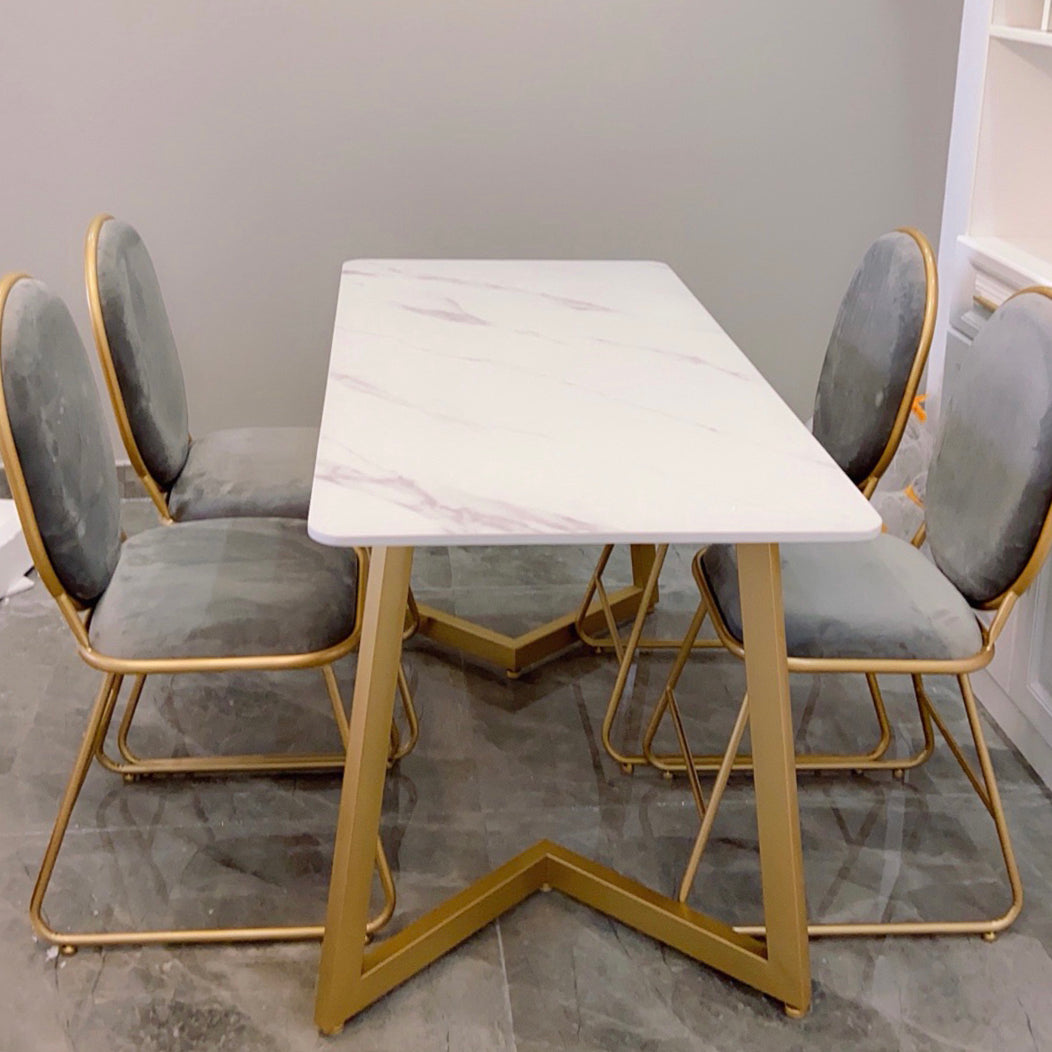 Scandinavian Standard Sintered Stone Top Dining Room Set of Rectangle Shape for Kitchen Table Set