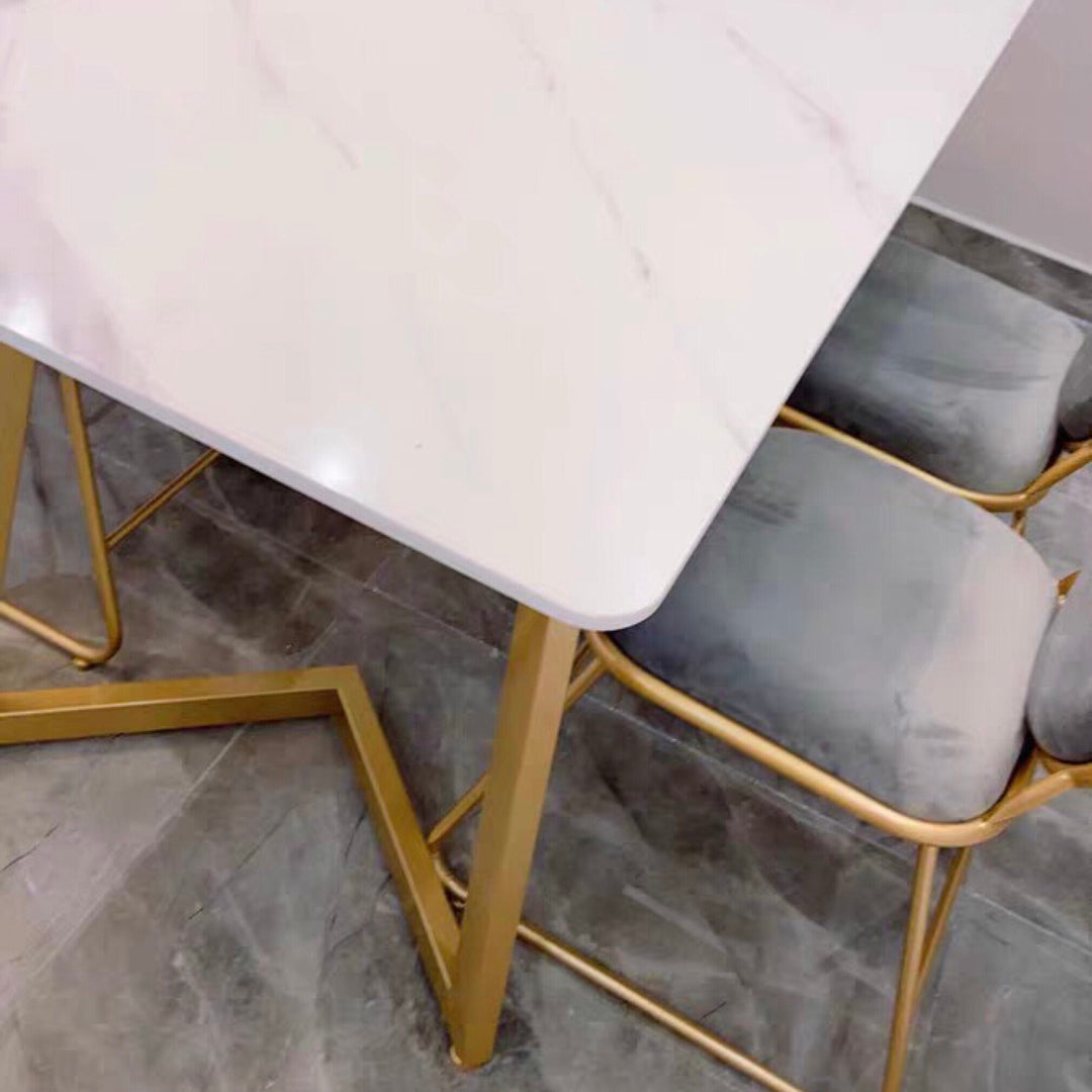 Scandinavian Standard Sintered Stone Top Dining Room Set of Rectangle Shape for Kitchen Table Set