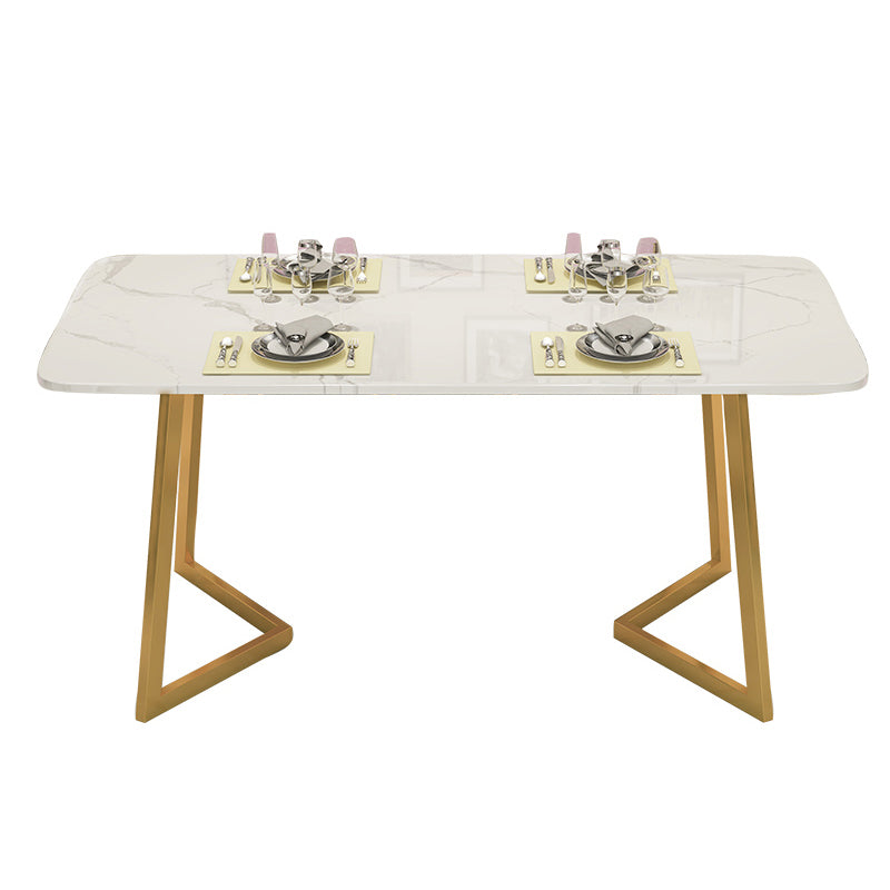 Scandinavian Standard Sintered Stone Top Dining Room Set of Rectangle Shape for Kitchen Table Set