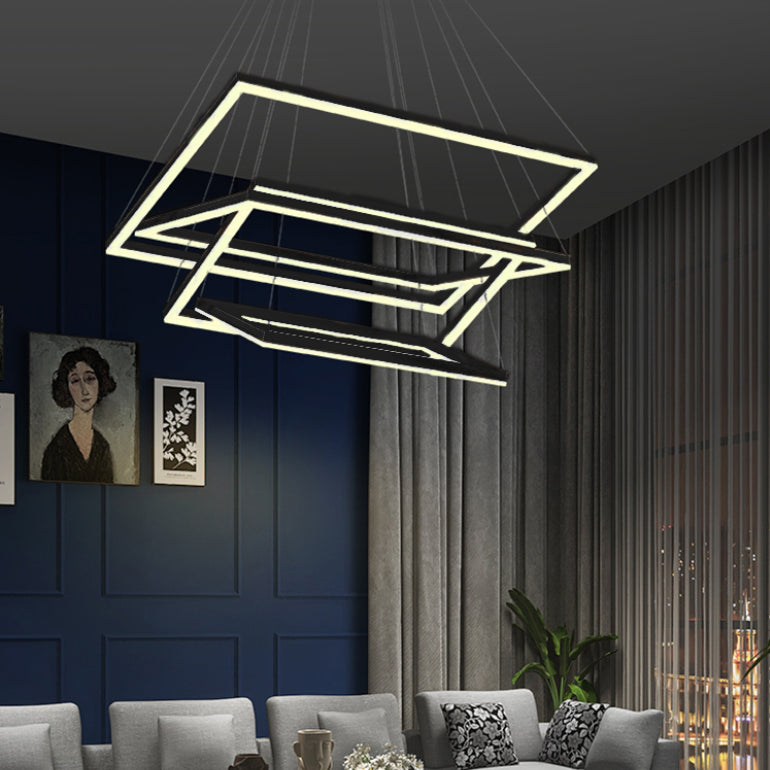 Modern Chandeliers For Dining Room Multiple Squares Chandelier Lighting Fixtures