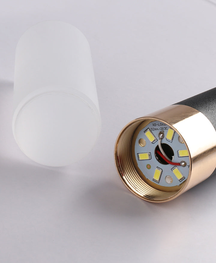 Cylinder Hanging Light Fixture Modern Style Metal LED Black Hanging Ceiling Light