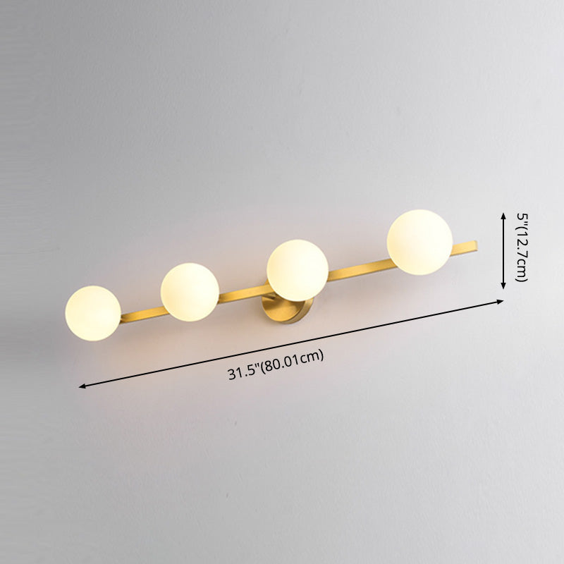 Postmodern Globe Vanity Sconce Lights Milk Glass Wall Monte Funture per bagno