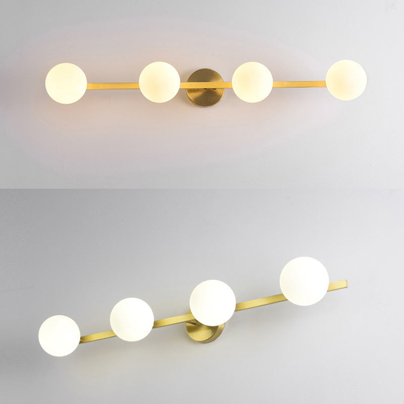 Postmodern Globe Vanity Sconce Lights Milk Glass Wall Monte Funture per bagno