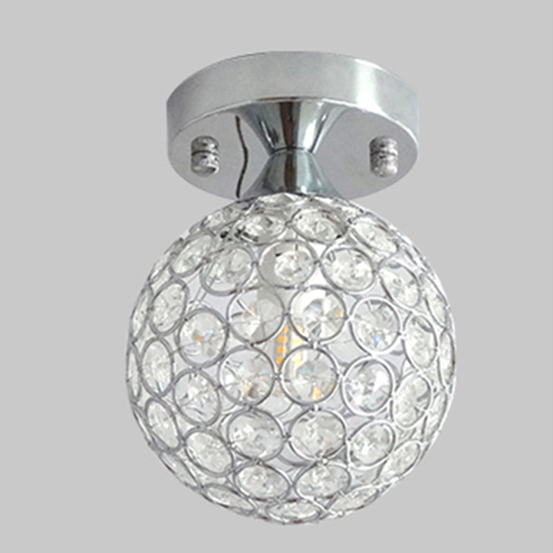 Lámpara de techo esférica Simplicity, luz empotrada para pasillo de 1 luz de cristal