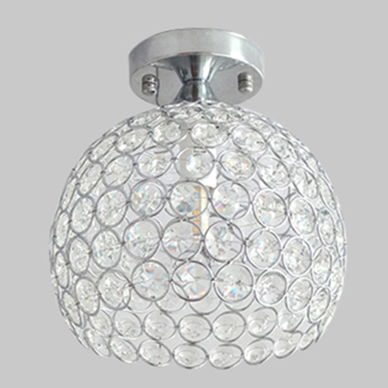 Lámpara de techo esférica Simplicity, luz empotrada para pasillo de 1 luz de cristal