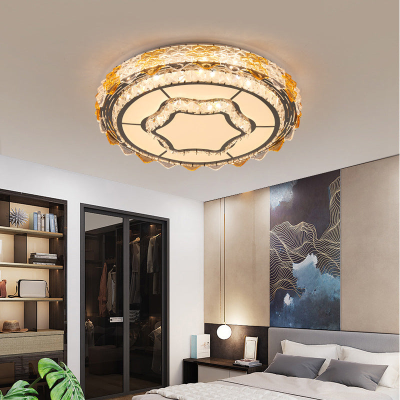 Lámpara de techo empotrada de acrílico, iluminación redonda de montaje empotrado de estilo moderno con 1 luz