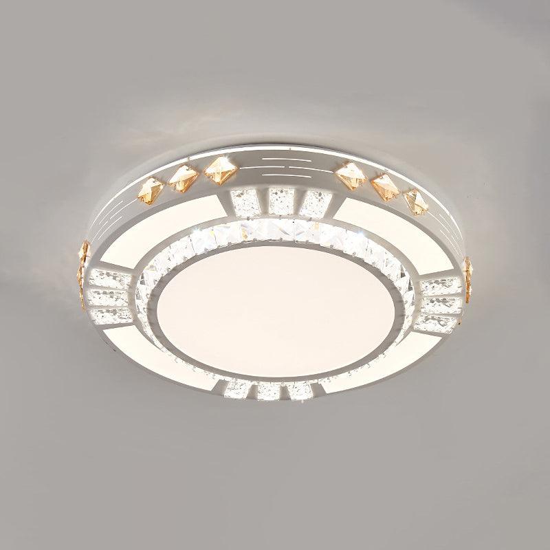 Lámpara de techo empotrada de acrílico, iluminación redonda de montaje empotrado de estilo moderno con 1 luz