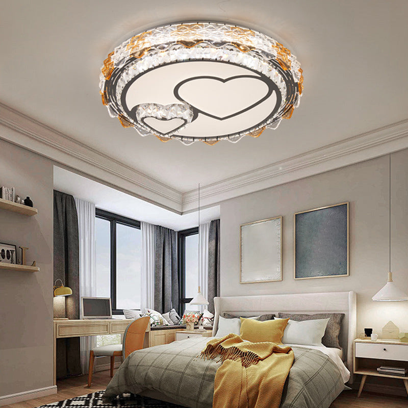 Lámpara de techo empotrada de acrílico, iluminación redonda de montaje empotrado de estilo moderno con 1 luz