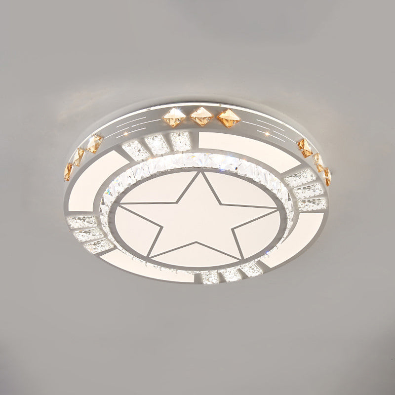 Lámpara de techo empotrada de acrílico, iluminación redonda de montaje empotrado de estilo moderno con 1 luz