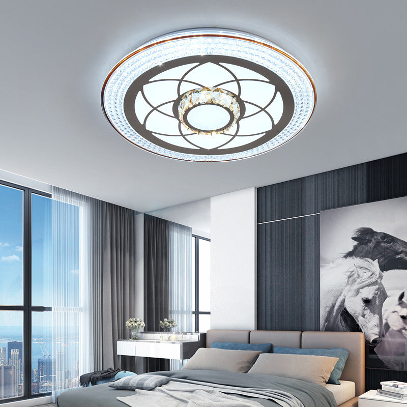 Lámpara de techo empotrada de acrílico, iluminación redonda de montaje empotrado de estilo moderno con 1 luz