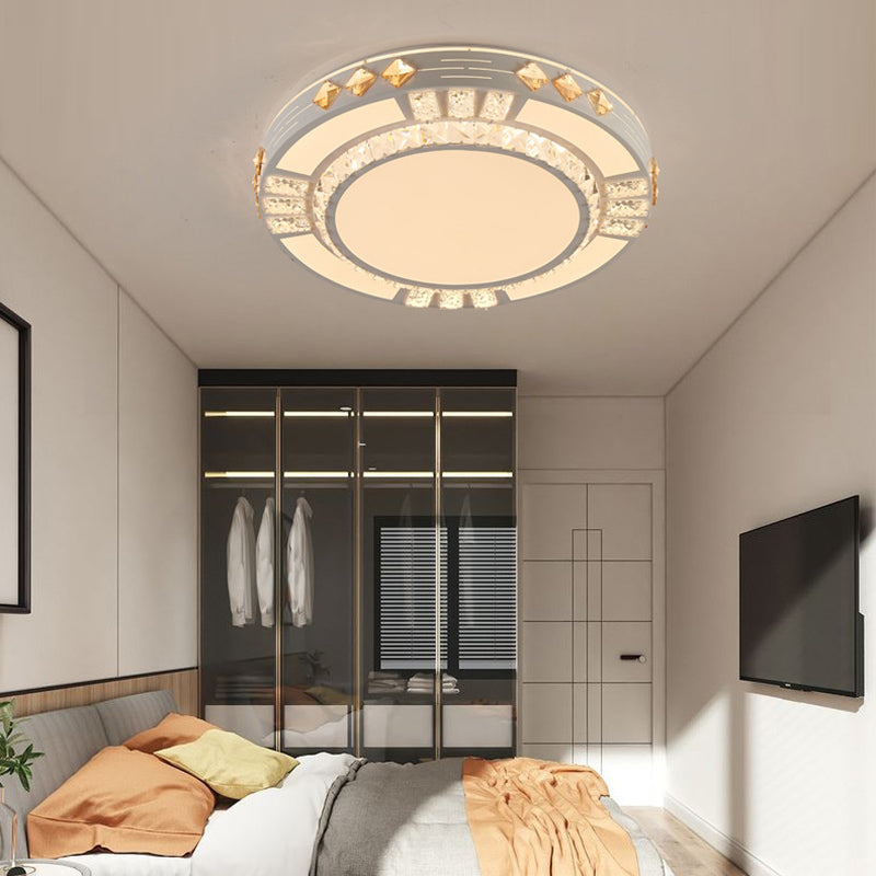 Lámpara de techo empotrada de acrílico, iluminación redonda de montaje empotrado de estilo moderno con 1 luz