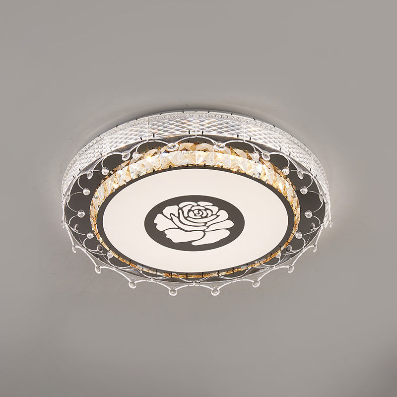 Lámpara de techo empotrada de acrílico, iluminación redonda de montaje empotrado de estilo moderno con 1 luz