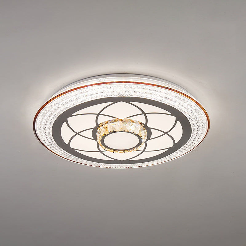 Lámpara de techo empotrada de acrílico, iluminación redonda de montaje empotrado de estilo moderno con 1 luz