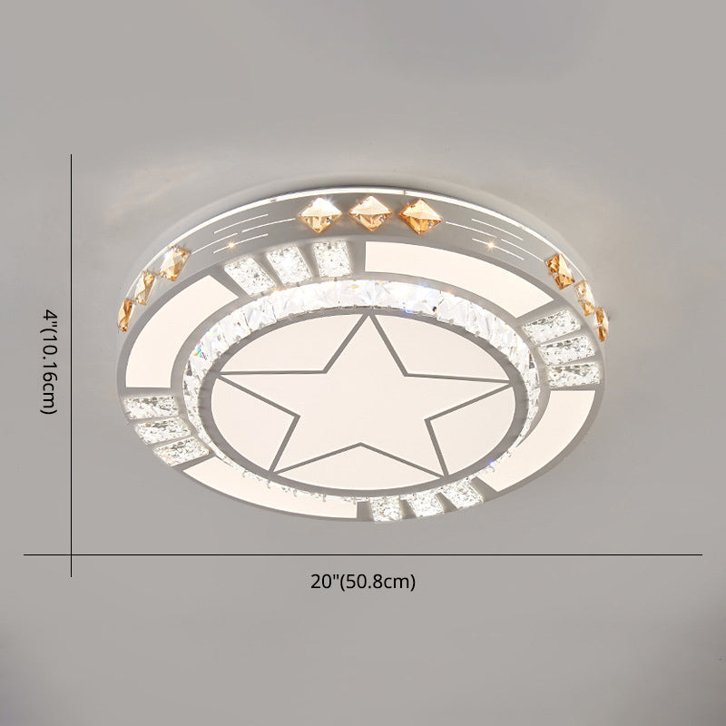 Lámpara de techo empotrada de acrílico, iluminación redonda de montaje empotrado de estilo moderno con 1 luz