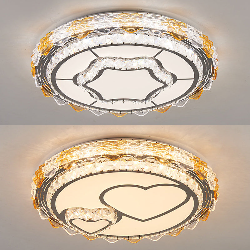 Lámpara de techo empotrada de acrílico, iluminación redonda de montaje empotrado de estilo moderno con 1 luz