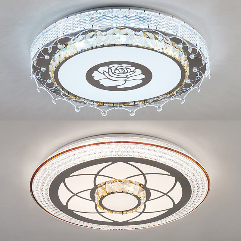 Lámpara de techo empotrada de acrílico, iluminación redonda de montaje empotrado de estilo moderno con 1 luz