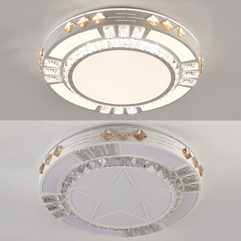 Lámpara de techo empotrada de acrílico, iluminación redonda de montaje empotrado de estilo moderno con 1 luz