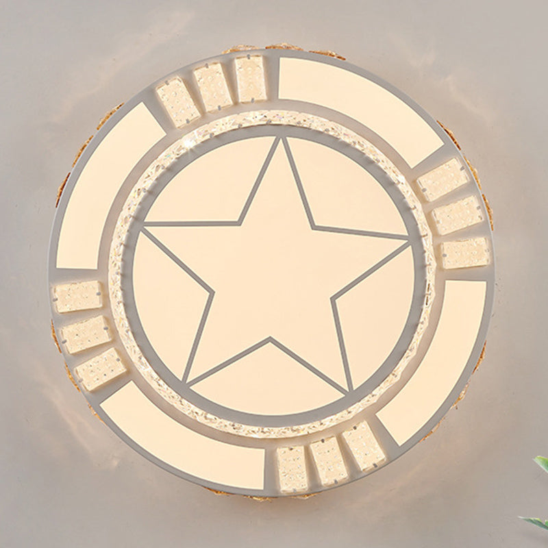 Lámpara de techo empotrada de acrílico, iluminación redonda de montaje empotrado de estilo moderno con 1 luz