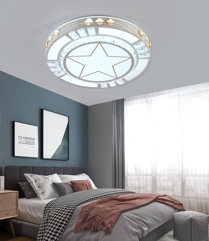 Lámpara de techo empotrada de acrílico, iluminación redonda de montaje empotrado de estilo moderno con 1 luz