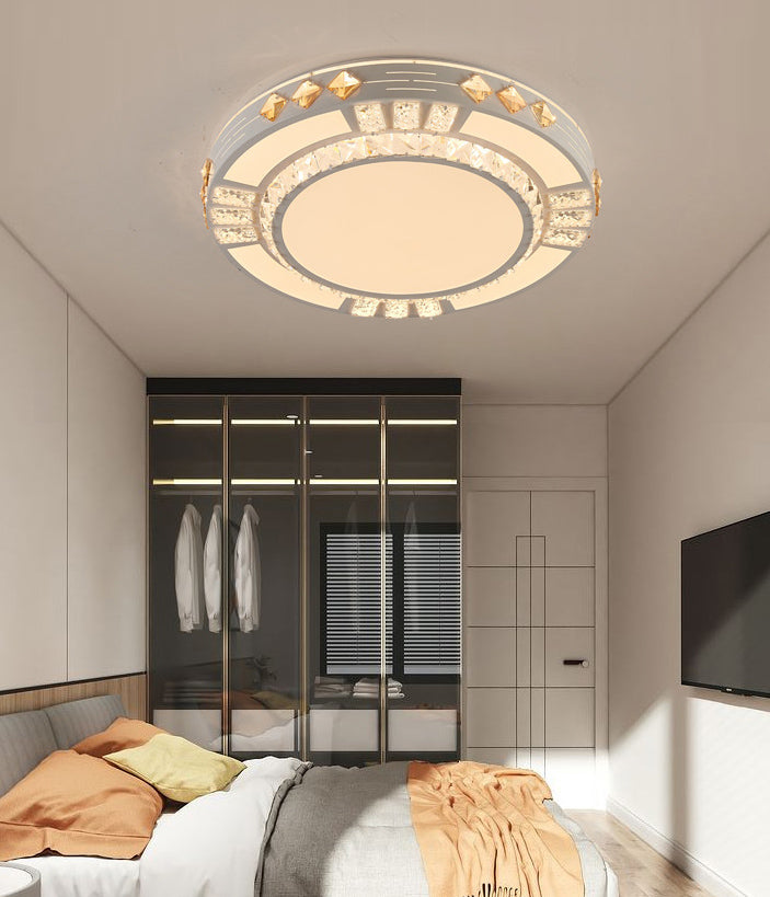 Lámpara de techo empotrada de acrílico, iluminación redonda de montaje empotrado de estilo moderno con 1 luz