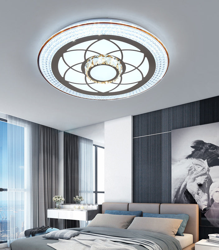 Lámpara de techo empotrada de acrílico, iluminación redonda de montaje empotrado de estilo moderno con 1 luz