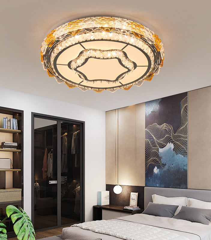 Lámpara de techo empotrada de acrílico, iluminación redonda de montaje empotrado de estilo moderno con 1 luz