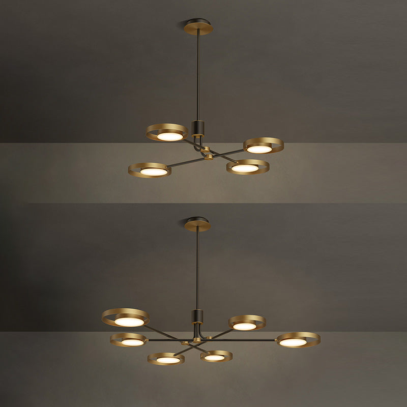 Metal Postmodern Chandelier LED Hanging Light for Living Room Dinning Room