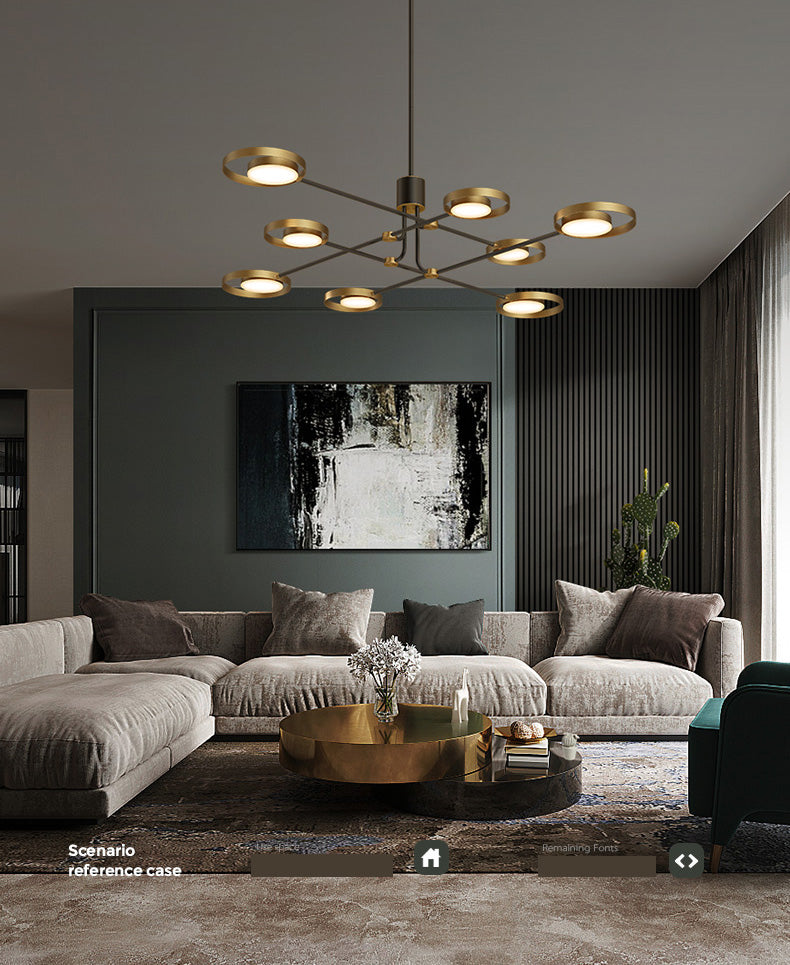 Metal Postmodern Chandelier LED Hanging Light for Living Room Dinning Room