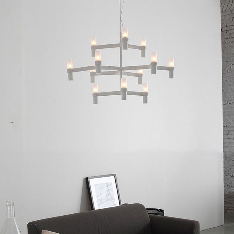 View of Modern Hanging Light Metal Chandelier Pendant Light for Living Room Di