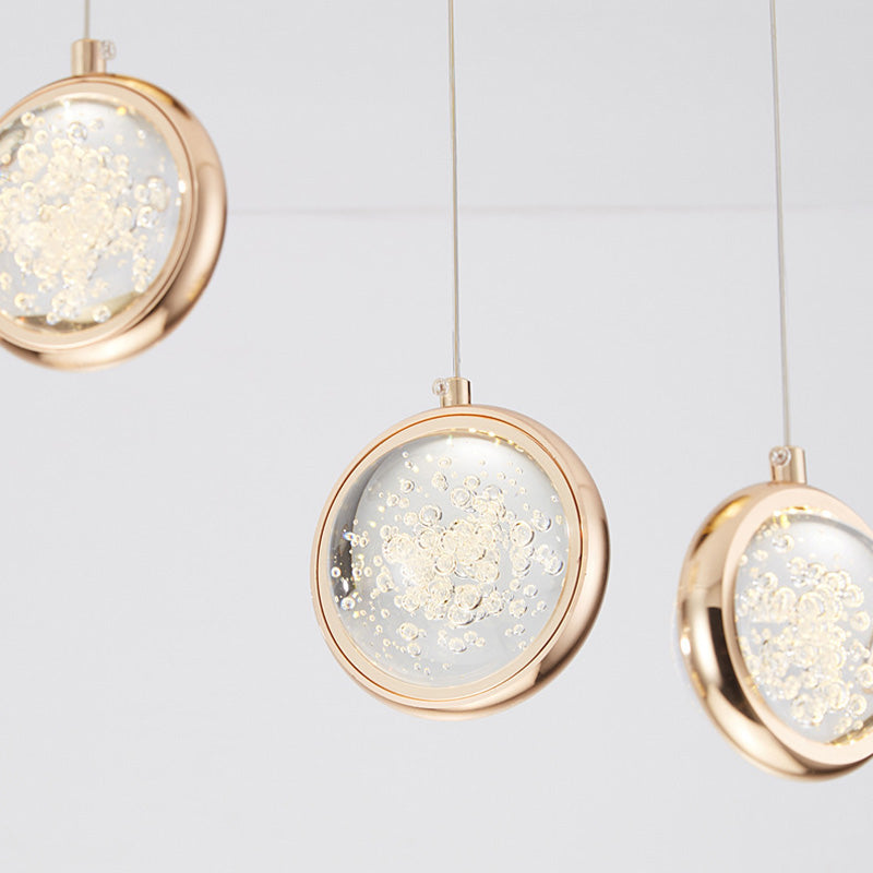 15 Head Modern Nordic Style Pendant Clear Crystal Hanging Ceiling Light for Spiral Stair