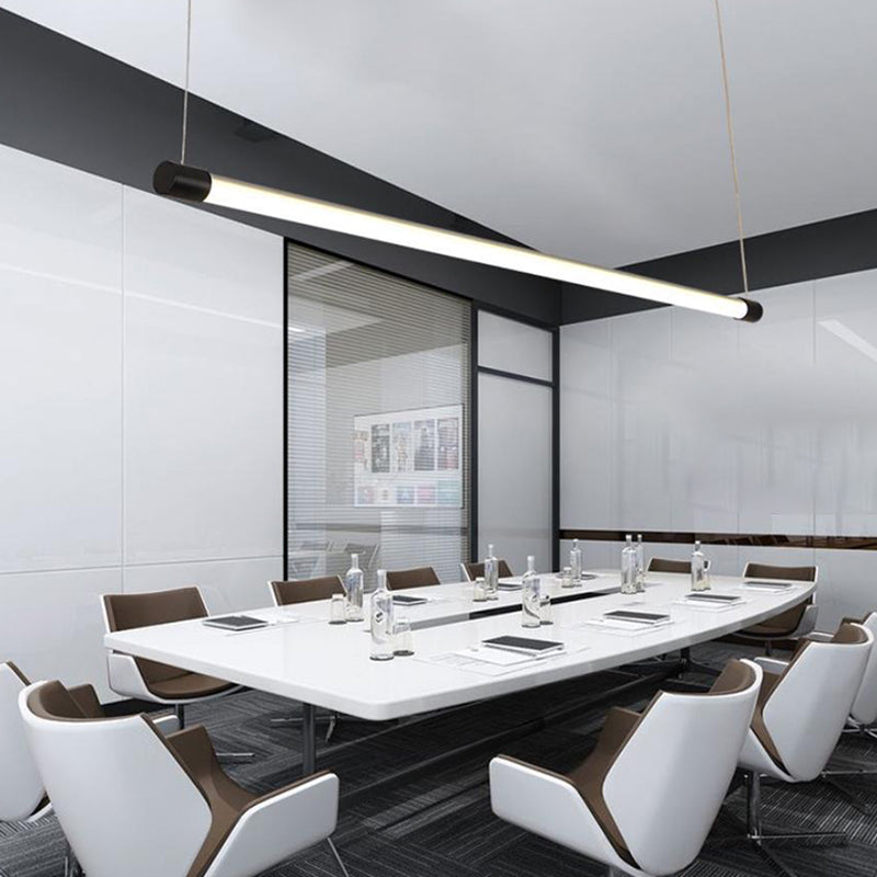 Metal Tube Shaped Led Pendent in Modern Style 30W Led Suspended Lights for Office Conference Room