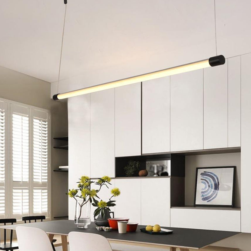 Metal Tube Shaped Led Pendent in Modern Style 30W Led Suspended Lights for Office Conference Room