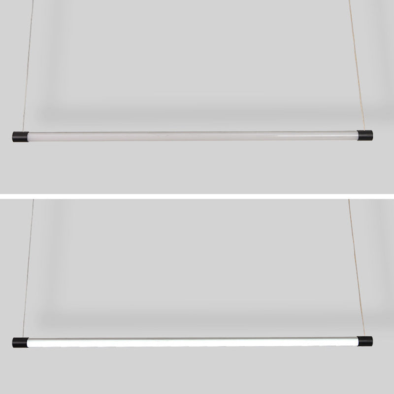 Metal Tube Shaped Led Pendent in Modern Style 30W Led Suspended Lights for Office Conference Room