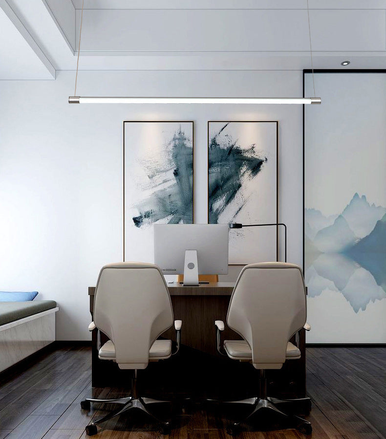 Metal Tube Shaped Led Pendent in Modern Style 30W Led Suspended Lights for Office Conference Room