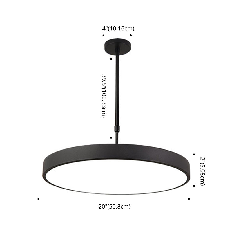 Metal Modern Simple Style Disc Shaped Led Pendant Decorative Lights for Office