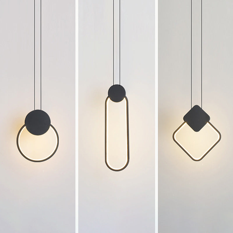 Contemporary One-Light White Metal Pendant Lighting for Dinning Room Cafe