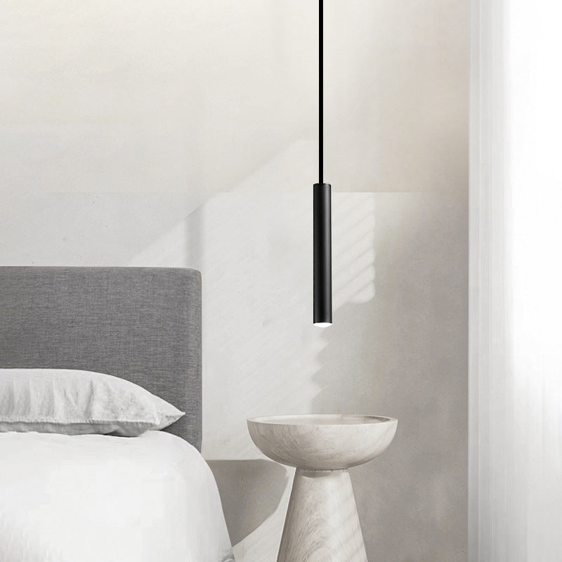 One-Light Black Metal Line Frame Pendant Light for Dinning Room Bedroom