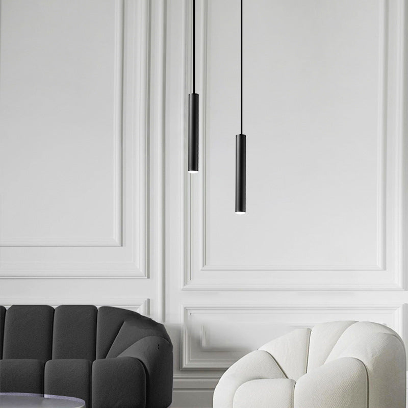 One-Light Black Metal Line Frame Pendant Light for Dinning Room Bedroom