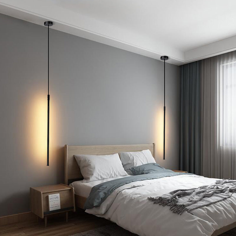 Modern Simple LED Pendant Light Long Line Lamps for Bedroom Dinning Room