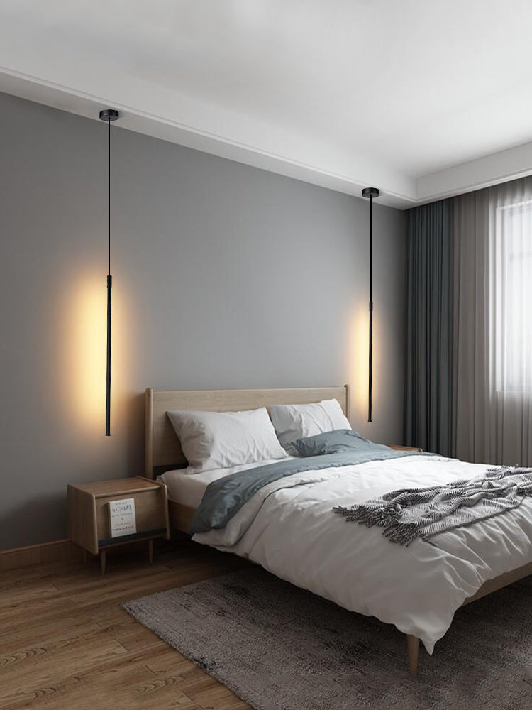 Modern Simple LED Pendant Light Long Line Lamps for Bedroom Dinning Room